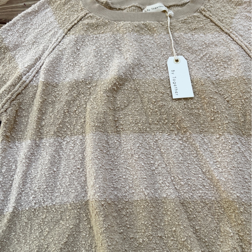 Together Cream Bouclé Terry Knit Sweatshirt Pullover Long Sleeve Size S - Picture 2 of 8